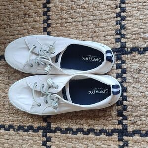 Sperry Kids White Canvas Slip-On Sneakers